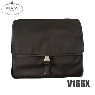 【本物保証】 プラダ PRADA 斜め掛け ショルダーバッグ スエード クロコ エイ ブラウン 希少 レア