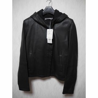 タグ付き Theory luxe 19SS ラムレザーフーデットジャケット　38