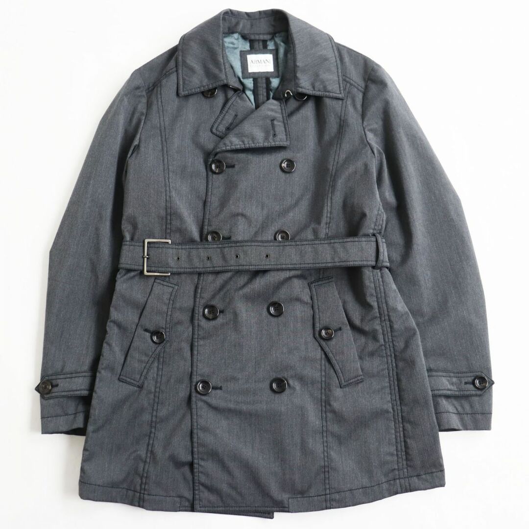 極美品●ARMANI COLLEZIONI アルマーニコレッツィオーニ 中綿入り トレンチコート WATER REPELLENT グレー 46 正規品  メンズおすすめ◎ | フリマアプリ ラクマ