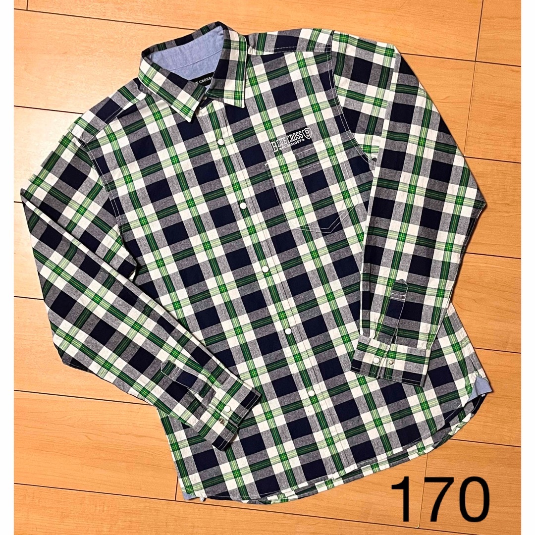 bluecross(ブルークロス)のbluecross  チェックシャツ　170 キッズ/ベビー/マタニティのキッズ服男の子用(90cm~)(ブラウス)の商品写真