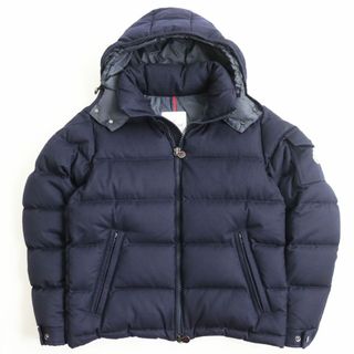 モンクレール(MONCLER)の良品●MONCLER モンクレール MONTAGENEVRE ウール100％ ロゴワッペン付き ダブルZIP フーデッドダウンジャケット ネイビー 2 正規品 メンズ(ダウンジャケット)