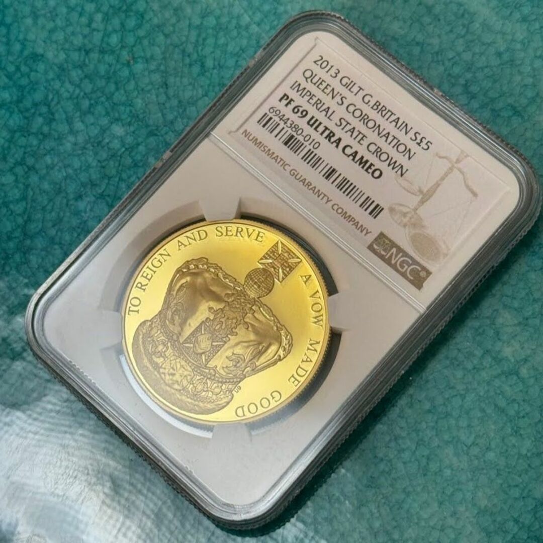 2013 イギリス エリザベス女王 戴冠 60周年 コロネーション ギルト 銀貨
