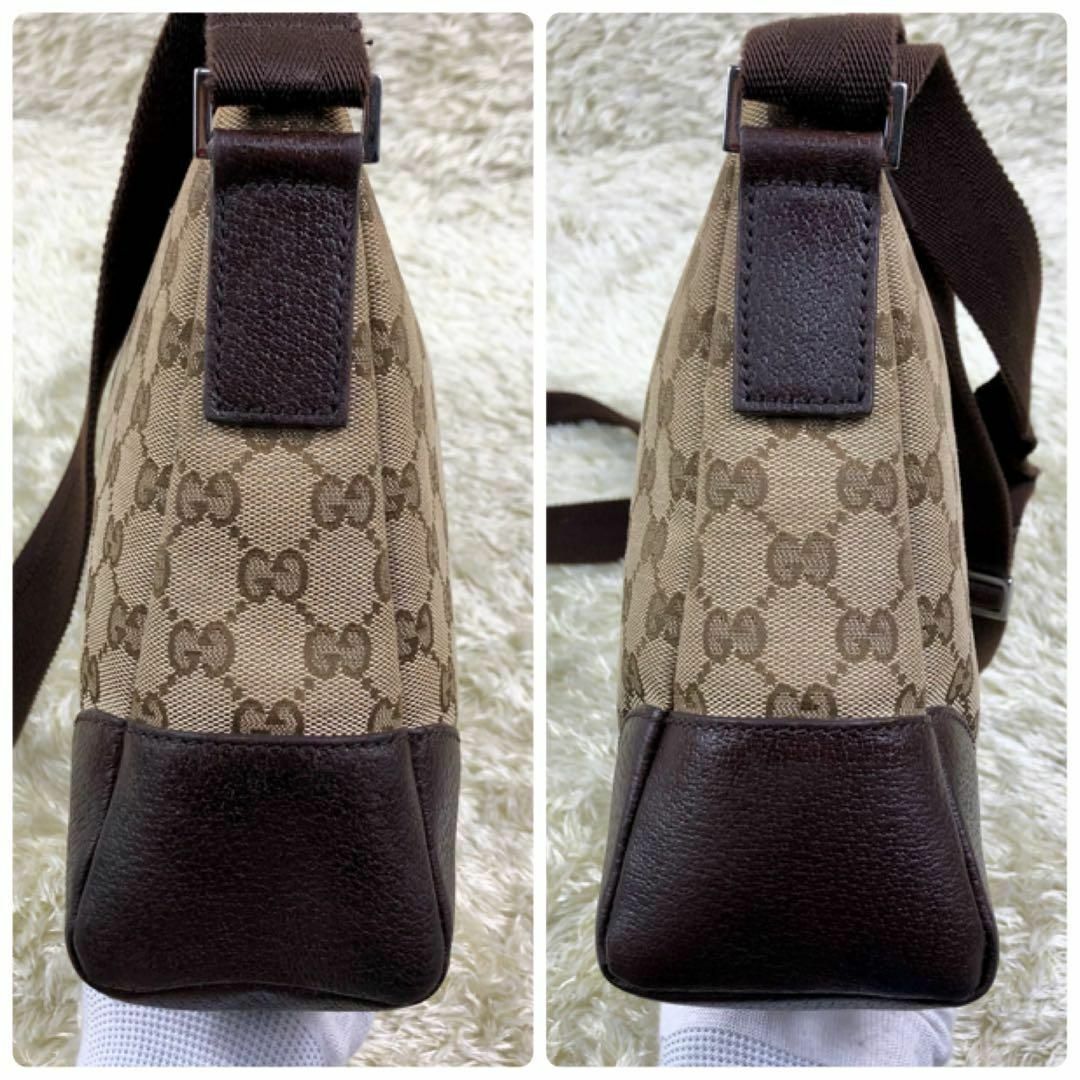 Gucci(グッチ)のグッチ  ショルダーバッグ  GG柄  キャンバス  レザー  ロゴ  男女兼用 レディースのバッグ(ショルダーバッグ)の商品写真