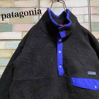 パタゴニア(patagonia)のpatagoniaパタゴニア　ハーフボタン　フリースジャケット　ワンポイントロゴ(ブルゾン)