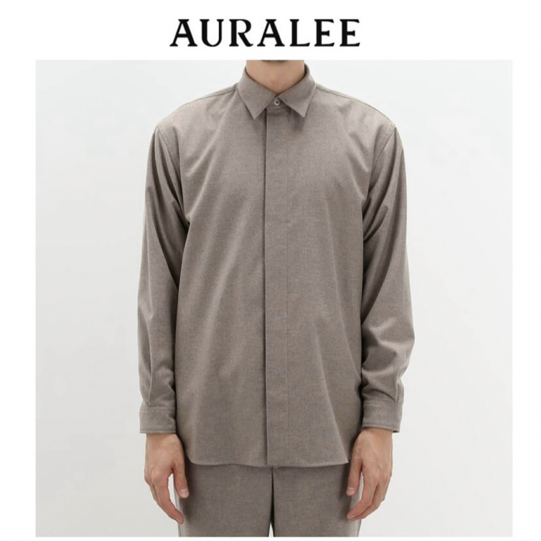 AURALEE フランネルウールシャツ 上代3.9万-