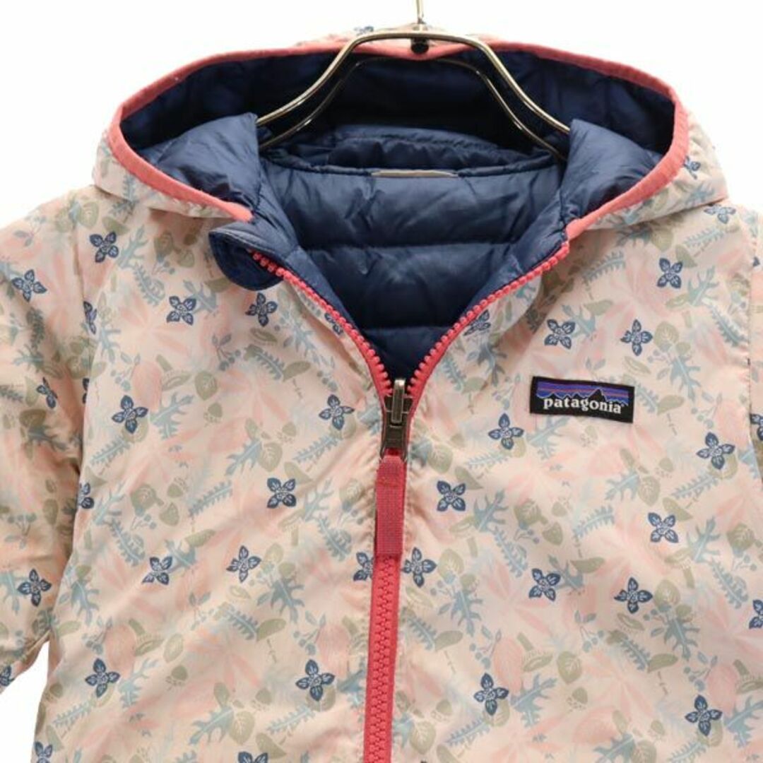 patagonia(パタゴニア)のパタゴニア アウトドア 61371 総柄 長袖 リバーシブル ダウンパーカ ピンク系 patagonia ロゴ キッズ 古着 【231104】 キッズ/ベビー/マタニティのキッズ服男の子用(90cm~)(ジャケット/上着)の商品写真