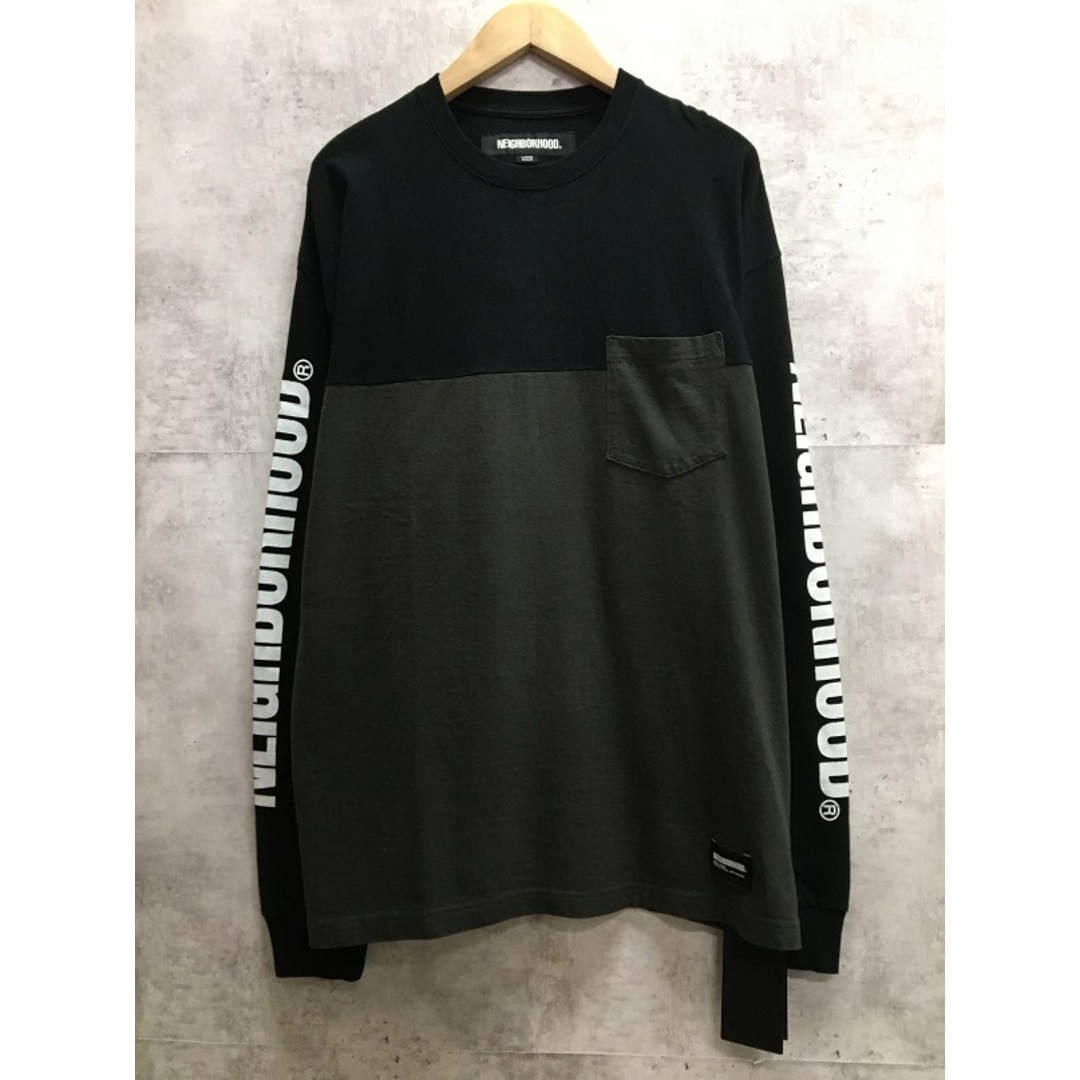 NEIGHBORHOOD BICOLOR CREWNECK LS ネイバーフッド バイカラー ロンT 23AW ブラック × チャコール【3202-004】Tシャツ/カットソー(七分/長袖)