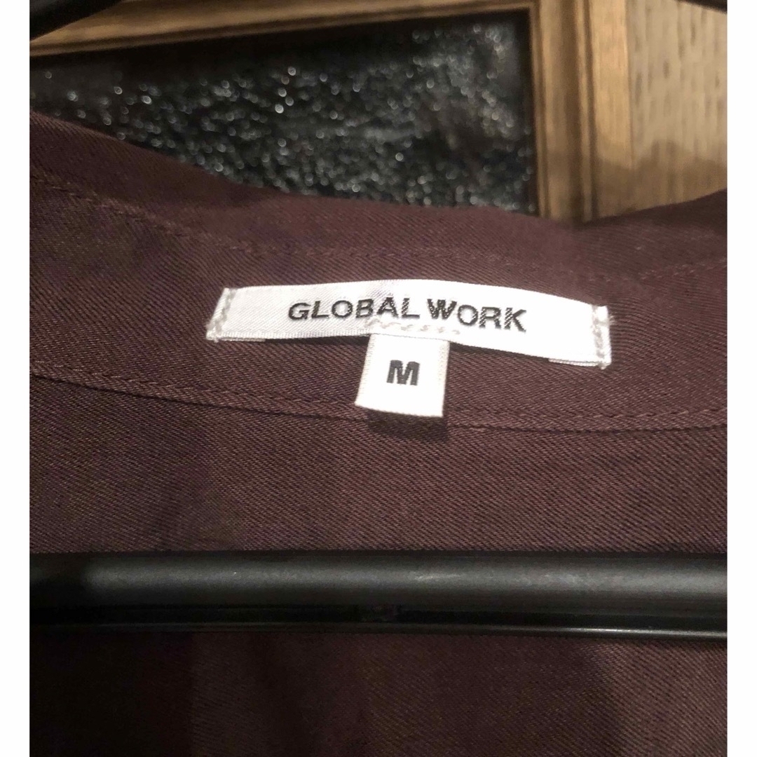 GLOBAL WORK(グローバルワーク)の【美品】グローバルワーク　ブラウン　ロングシャツ レディースのトップス(シャツ/ブラウス(長袖/七分))の商品写真