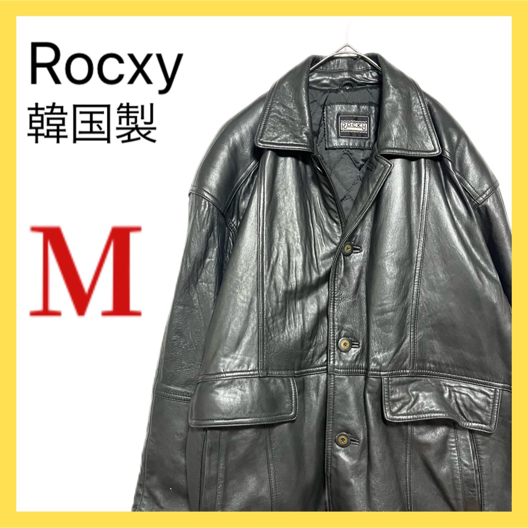 9500円 M ライダースジャケット 羊革 革ジャン ロッキー Rocxy 韓国製