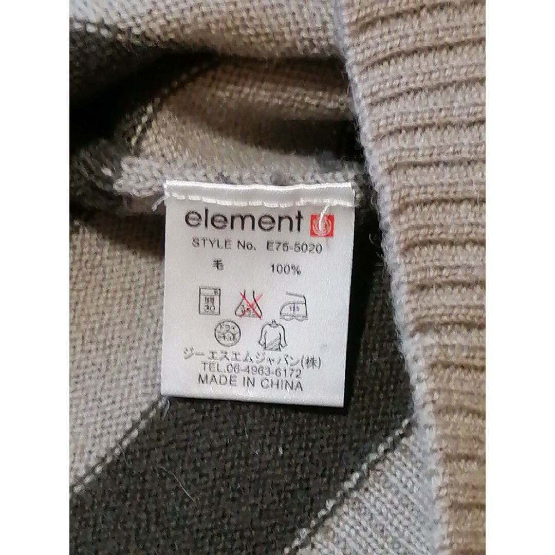 ELEMENT(エレメント)の美品　ELEMENT　Lサイズ　ウールボーダーセーター メンズのトップス(ニット/セーター)の商品写真