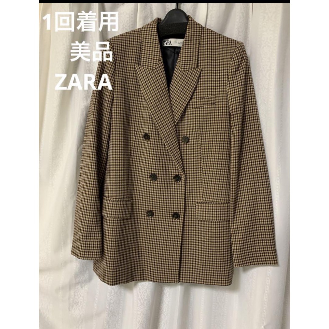 美品　ZARA チェックテーラードジャケット