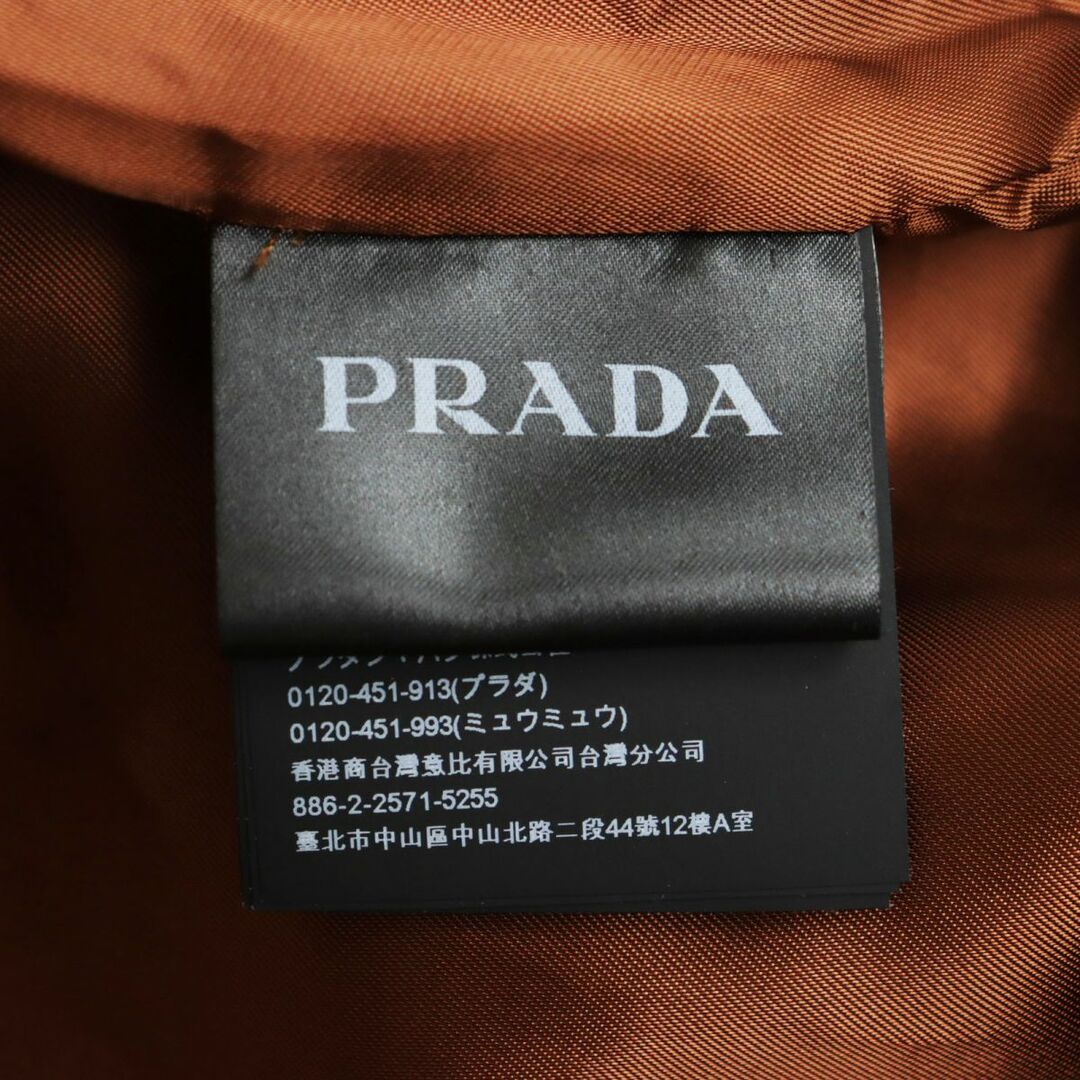 美品●2020年 PRADA プラダ  カーフスキン/レザー/牛革 コーチジャケット/ブルゾン キャメル 50 イタリア製 正規品 メンズ