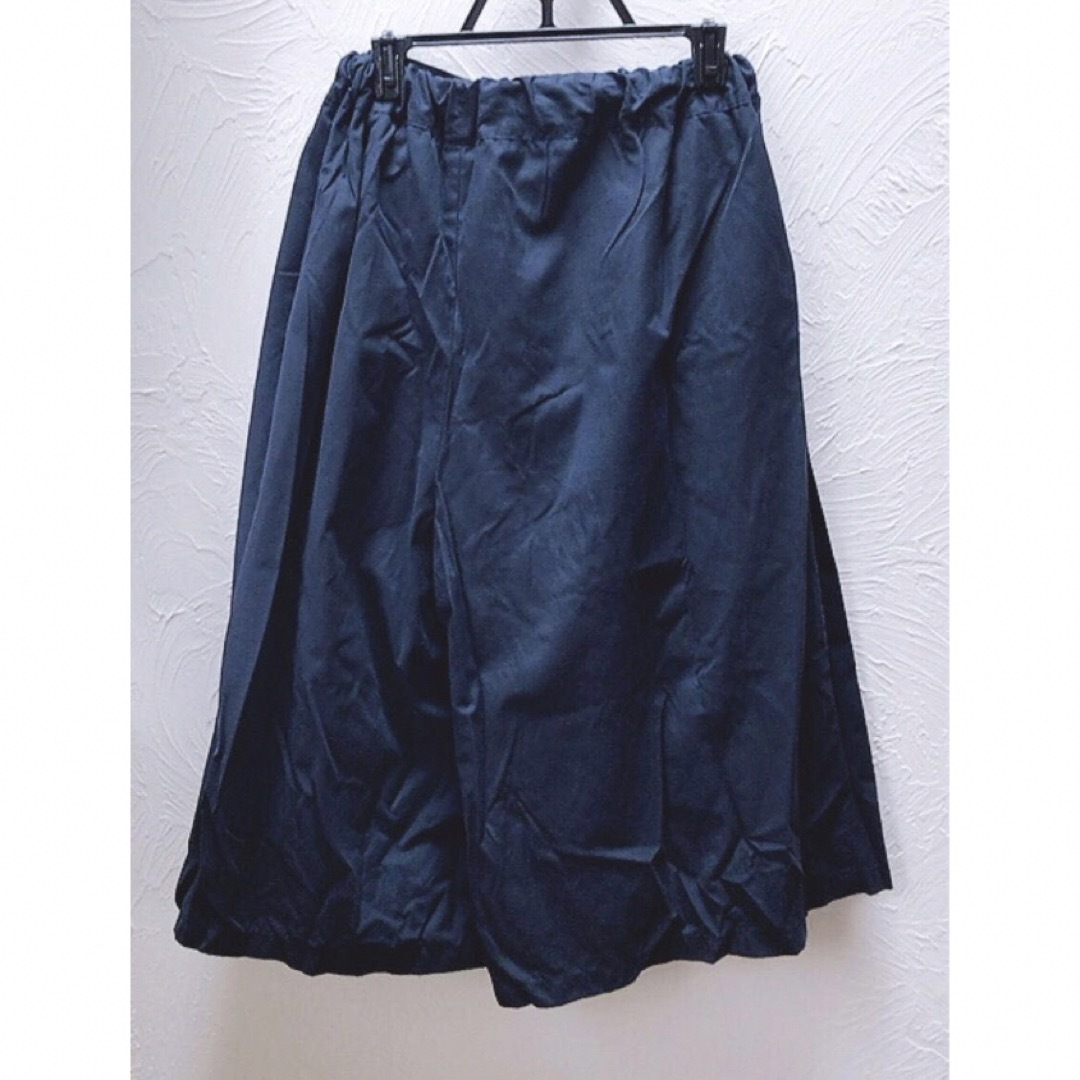 【期間限定SALE】紺 ネイビー ガウチョ パンツ スカート スカーチョ  レディースのスカート(ひざ丈スカート)の商品写真