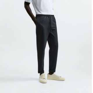 チェックブラックラインスラックス ジョガー ザラ XL ベリンダ zara