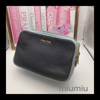 miumiu - 美品 ミュウミュウ ツバメ柄 キャンバス ゴールド金具 ライト ...