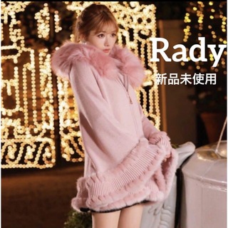 新品 完売品 Rady rady ニット ファー ポンチョ ピンク