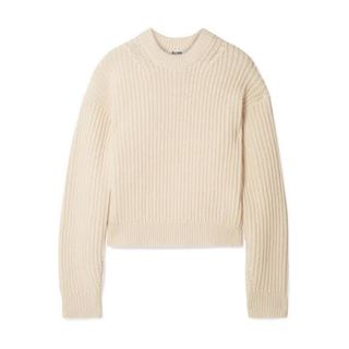 アクネストゥディオズ(Acne Studios)の定価約4万円 Acne Studios コットンリブニット XS アイボリー(ニット/セーター)