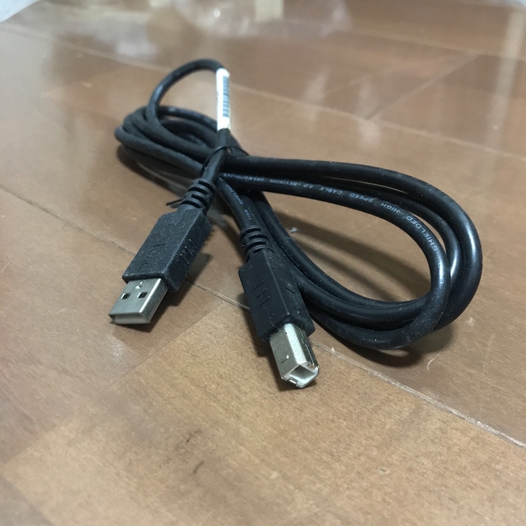 プリンターケーブル 黒 1.5m USB2.0(Aタイプ、Bタイプ) スマホ/家電/カメラのPC/タブレット(PC周辺機器)の商品写真