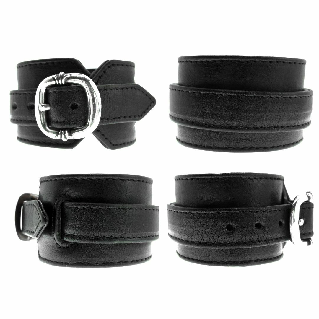 クロムハーツ CHROME HEARTS ■ 【 RR TINY BUCKLE 】 ロックンロール レザー ブレスレット s2117