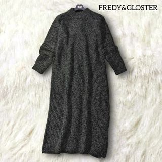 フレディアンドグロスター(FREDY & GLOSTER)のフレディ&グロスター ✿ ニット ロングワンピース M ブラック ミックスカラー(ロングワンピース/マキシワンピース)