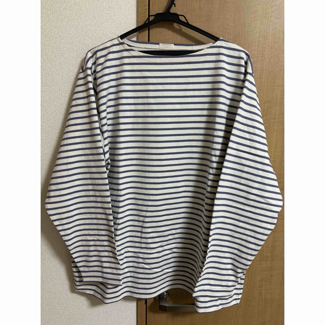 COMOLI ボーダーボートネック コモリ-