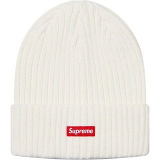 シュプリーム(Supreme)のSupreme Overdyed Ribbed Beanie ビーニー ホワイト(ニット帽/ビーニー)