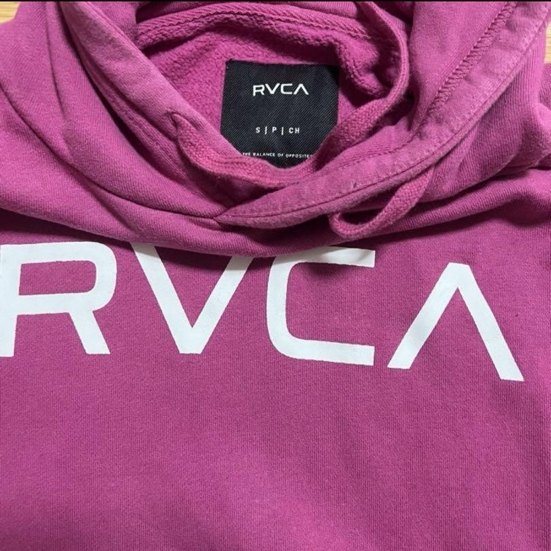 RVCA【即納】ルーカ フード パーカー スウェット ピンク メンズS フーディ