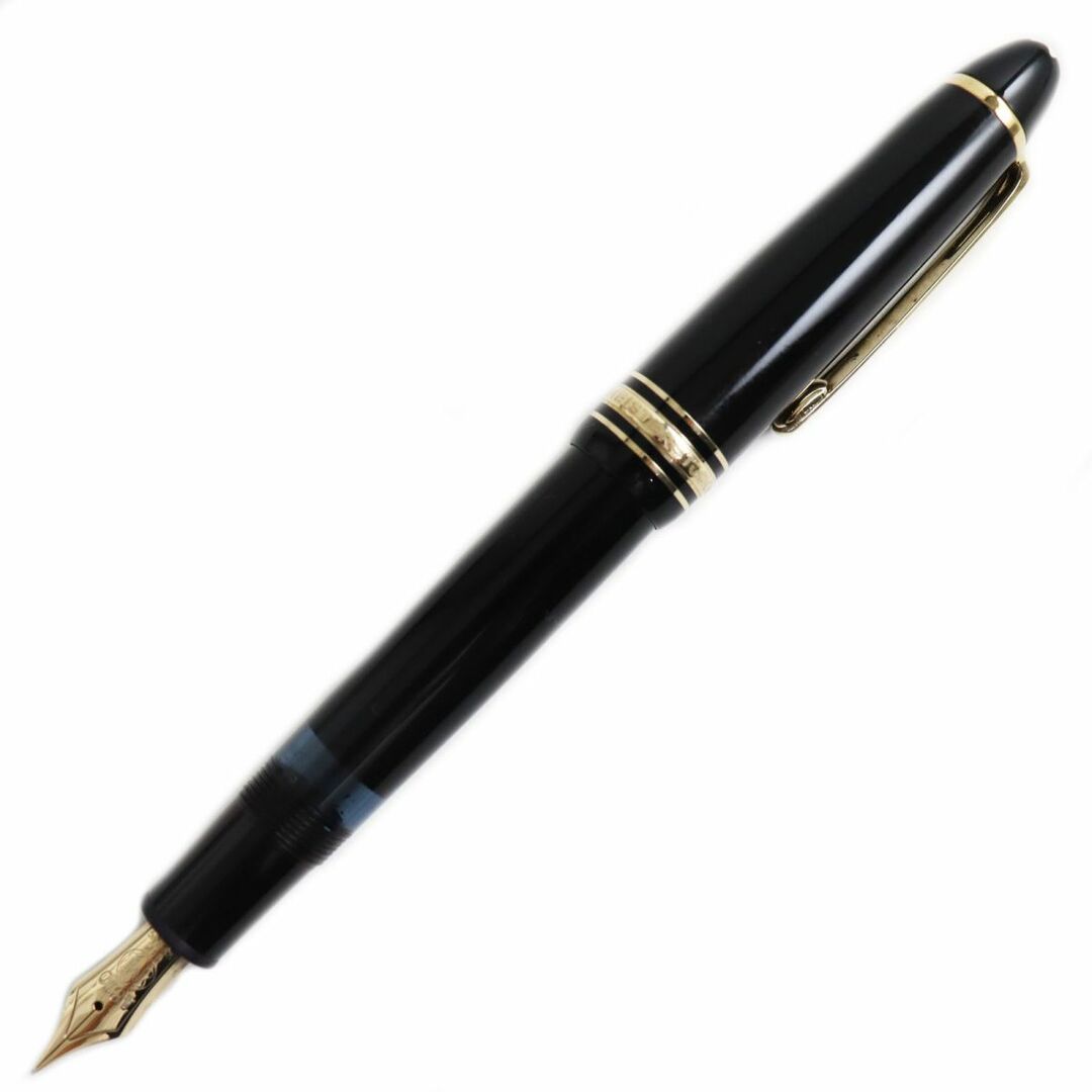 良品●MONTBLANC モンブラン マイスターシュテュック No146 ペン先14K EFニブ ホワイトスター 万年筆 ブラック×ゴールド約142cmグリップ幅