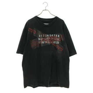 メゾンマルジェラ 再構築 プリント Tシャツ 半袖 46 M位 ブラック-