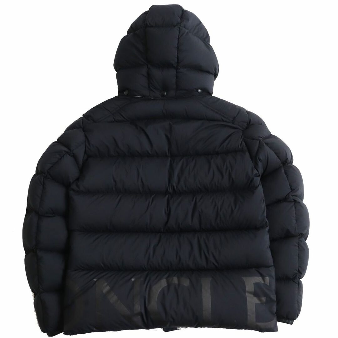 美品●19-20AW MONCLER モンクレール WILMS/ウィルムス ラバーロゴワッペン/プリント入り WZIP フーデッドダウンジャケット 黒  0 正規品