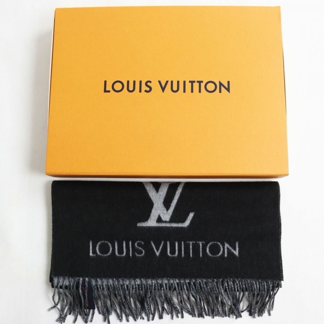 LOUIS VUITTON(ルイヴィトン)の未使用●LOUIS VUITTON ルイヴィトン エシャルプモノグラム レイキャビック M71040 カシミヤ100％ フリンジマフラー ノワール 伊製 正規品 メンズのファッション小物(マフラー)の商品写真