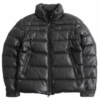 本物 美品 モンクレール キルティング切替 ウール × レザー パンツ 46