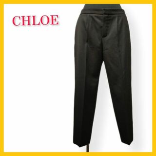 クロエ(Chloe)の美品 クロエ スラックス パンツ センタープレス ウール 40 黒 CHLOE(その他)