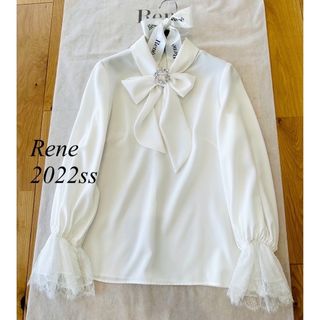 Rene♡ 2022年 レース袖ボウタイブラウス - シャツ/ブラウス(長袖/七分)