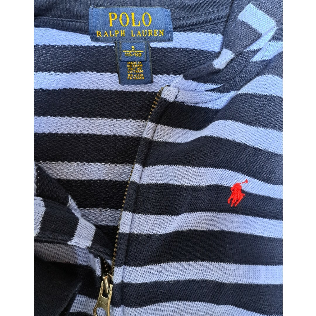 POLO RALPH LAUREN(ポロラルフローレン)の美品【ラルフローレン】110cm 　パーカー　ボーダー キッズ/ベビー/マタニティのキッズ服男の子用(90cm~)(ジャケット/上着)の商品写真