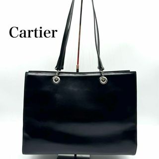 希少 Cartier カルティエ パンテール パンサー金具 裏地ヒョウ柄 黒