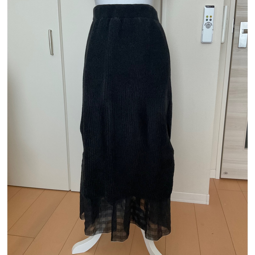 【きのこ様専用】YUKISHIMANE Gingham Rib knit SK レディースのスカート(ロングスカート)の商品写真