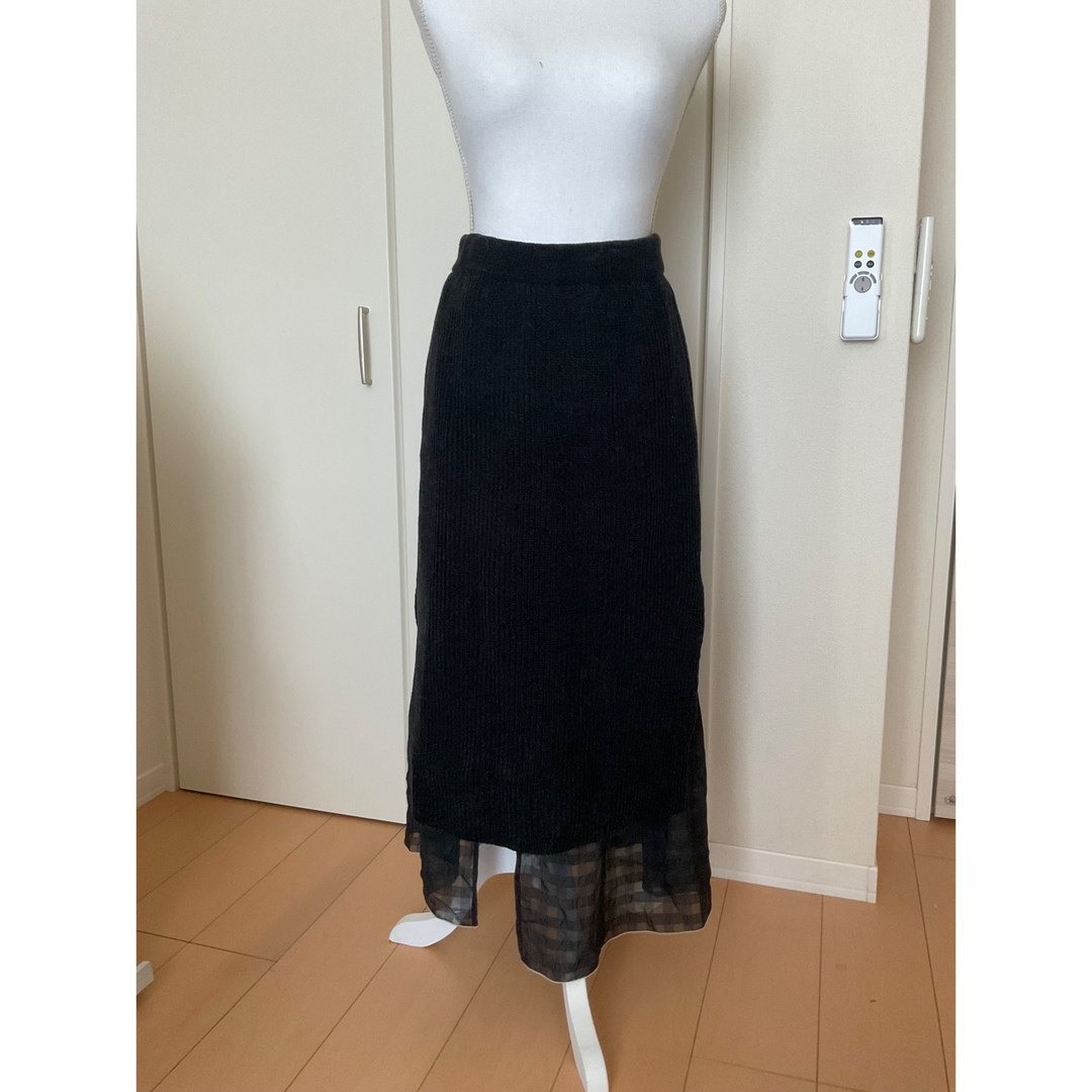 【きのこ様専用】YUKISHIMANE Gingham Rib knit SK レディースのスカート(ロングスカート)の商品写真