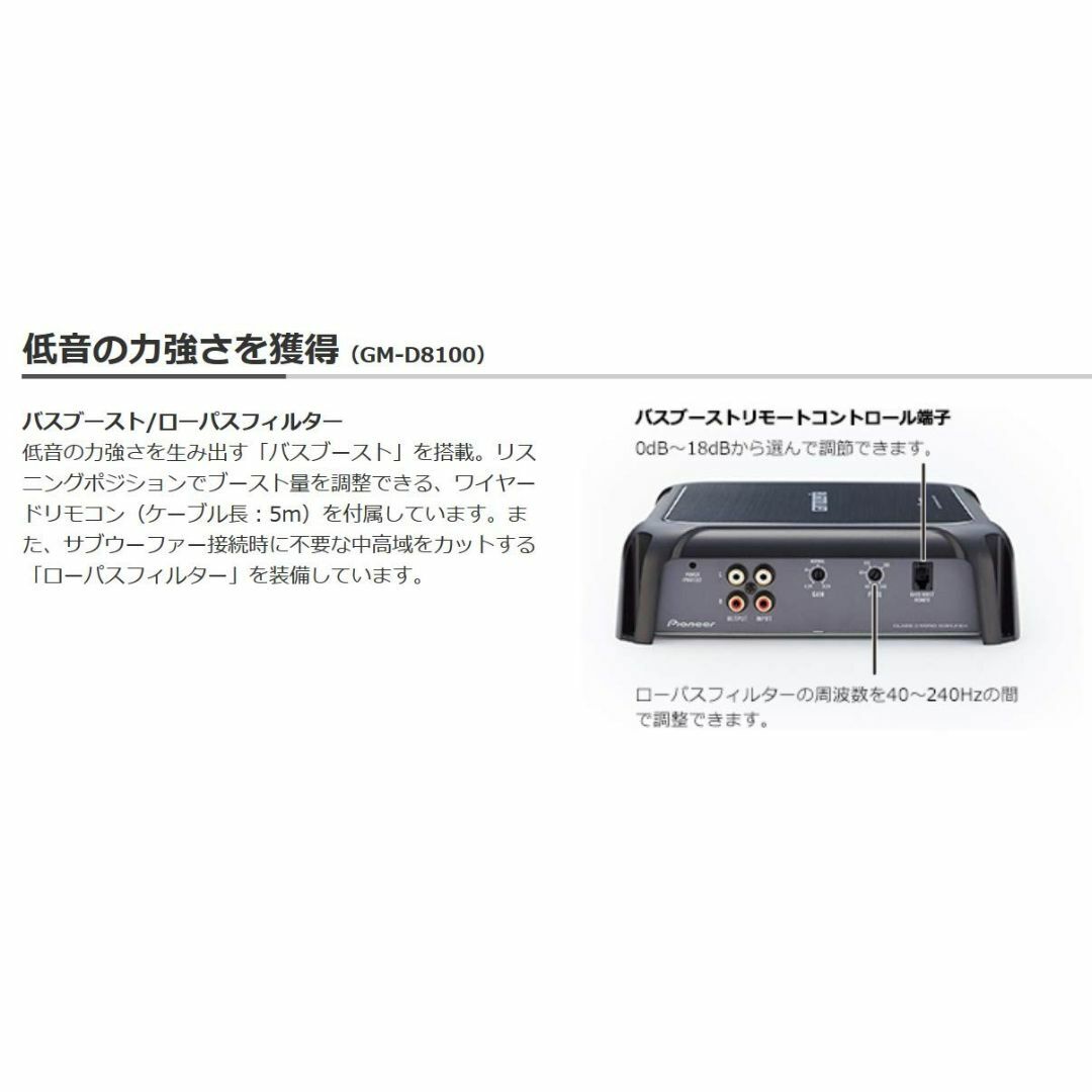 Pioneer パイオニア パワーアンプ GM-D8100 600W×1 モノラ