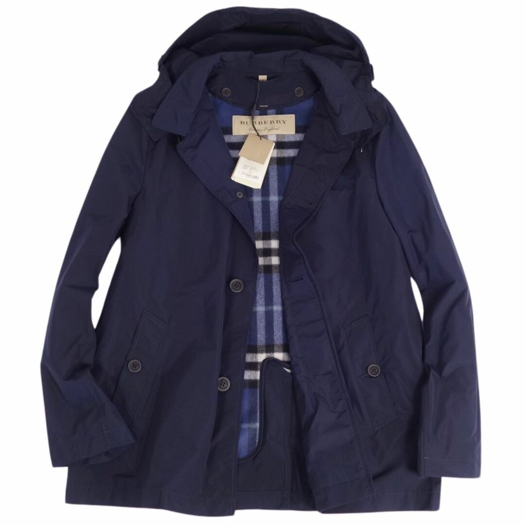 未使用 バーバリー BURBERRY ショート ステンカラーコート ライナー付き フーディー アウター メンズ 56(XL相当) ネイビー 未使用 バーバリー BURBERRY ショート ステンカラーコート ライナー付き フーディー アウター メンズ 56(XL相当) ネイビー