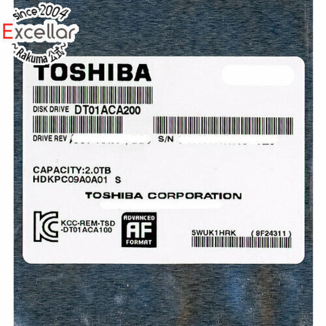 TOSHIBA製HDD DT01ACA200 2TB 7200回転 新品 未開封