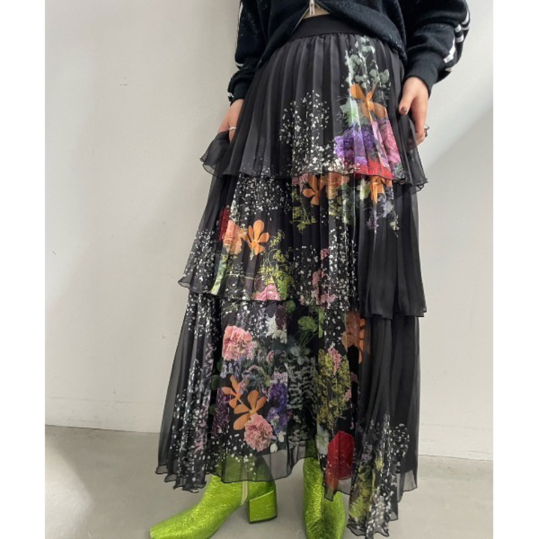 AMERI ASYMMETRY TIERED TULLE SKIRT 正規品