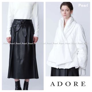 ⭐️新品タグ付き⭐️ADORE 人気完売 フェイクレザースカート黒 秋冬