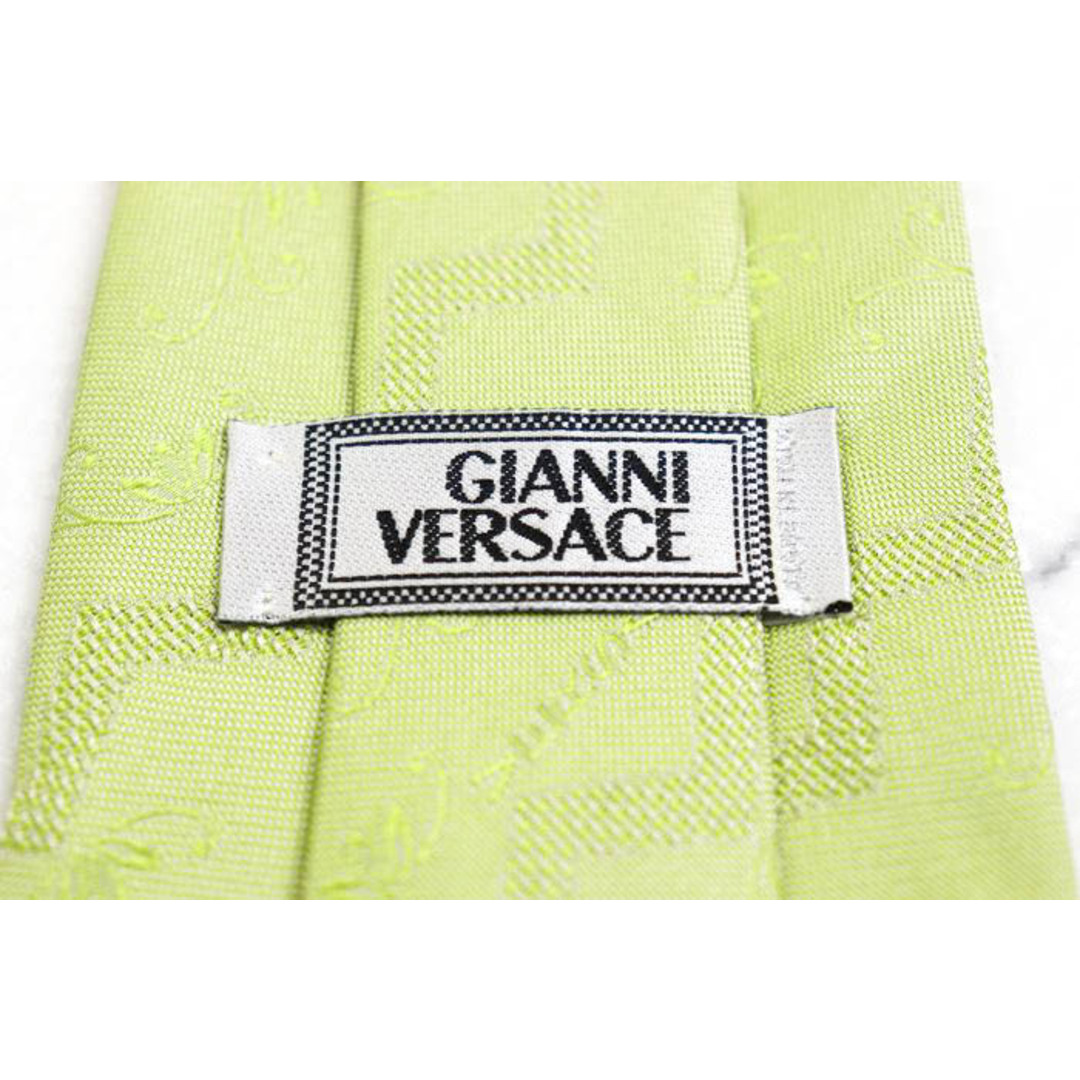 Gianni Versace(ジャンニヴェルサーチ)のジャンニ・ヴェルサーチ ブランド ネクタイ パネル柄 リーフ柄 花柄 シルク イタリア製 メンズ グリーン Gianni Versace メンズのファッション小物(ネクタイ)の商品写真