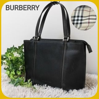 BURBERRY - BURBERRY ハンド バッグ 黒 ノバチェック フォーマル ...