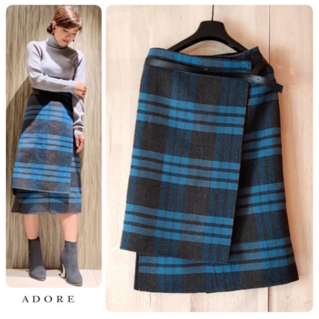 ADORE - ◇幻◇ 秋冬美品 定価6.5万円 ADORE リバーチェックタイト