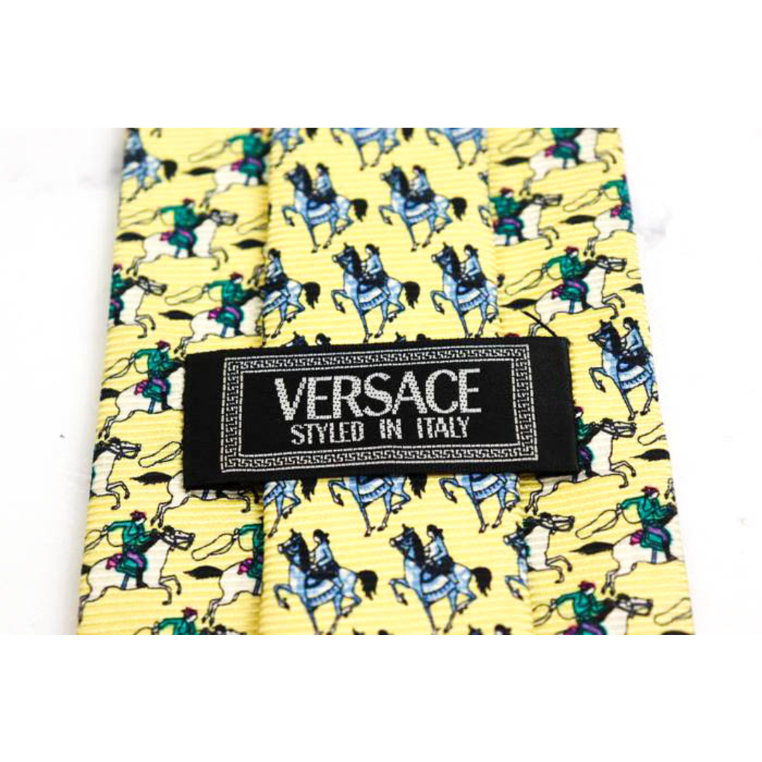 Gianni Versace(ジャンニヴェルサーチ)のジャンニ・ヴェルサーチ ブランド ネクタイ 動物柄 人物柄 イタリアデザイン 日本製 シルク メンズ イエロー Gianni Versace メンズのファッション小物(ネクタイ)の商品写真