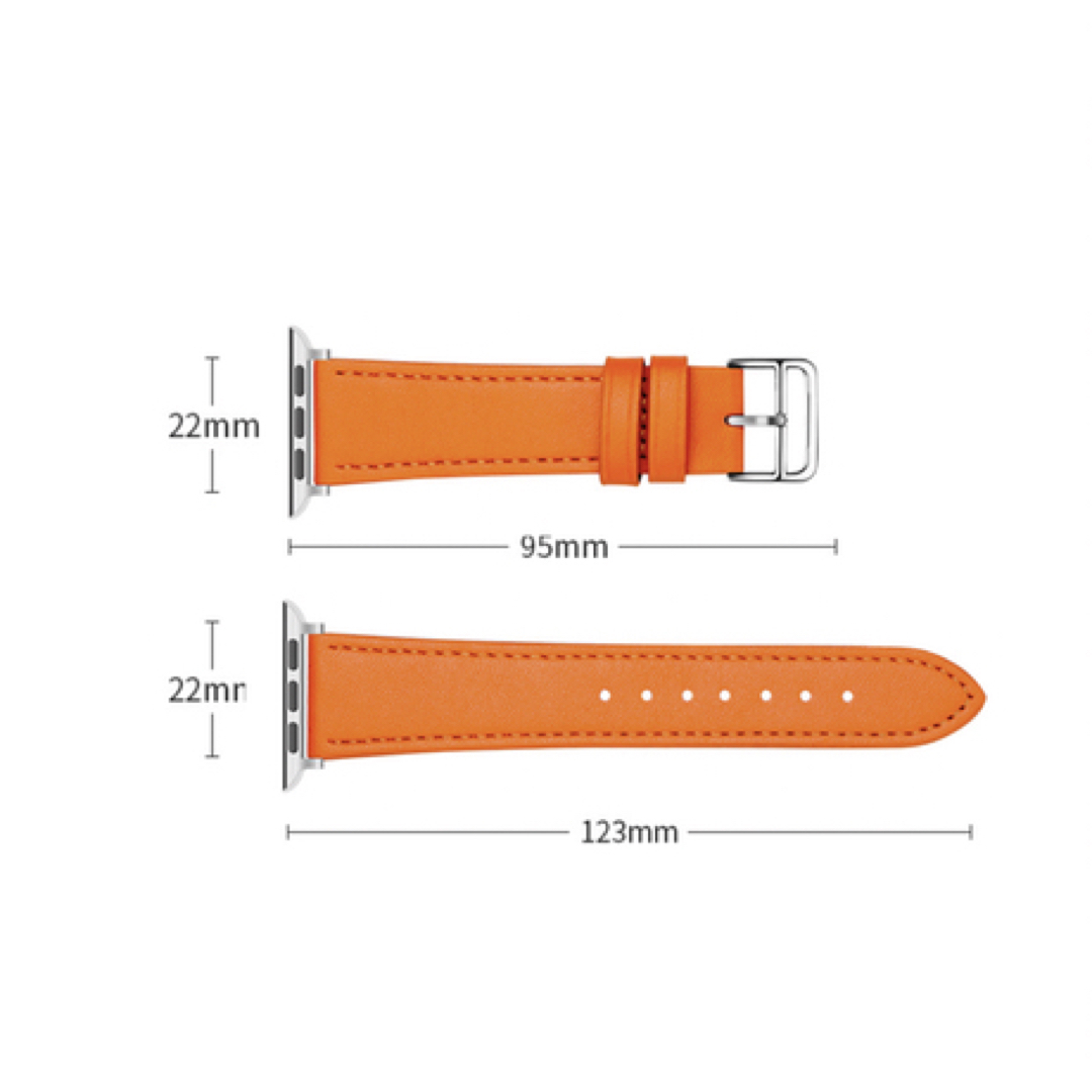 Apple Watch バンド 合皮 38/40/41mm クラシックオレンジ レディースのファッション小物(腕時計)の商品写真
