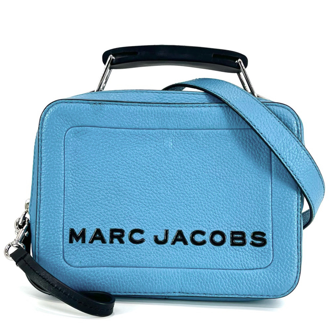 【限定価格】MARC JACOBS マークジェイコブス 2WAY THE TEXTURED BOX ザ テクスチャー ボックス バイカラー M0014508 466 レザー  ラバー   ブルー 青 ブラック 黒 シルバー金具 レディース【品】