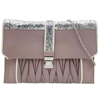 【極美品】miumiu 2way ショルダーバッグ がま口 ビジュー シボ革 黒